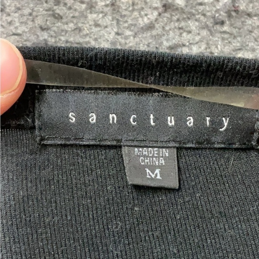 Sanctuary Black Ruffle Long Sleeve Top‎ | Women's Medium - Picture 3 of 4